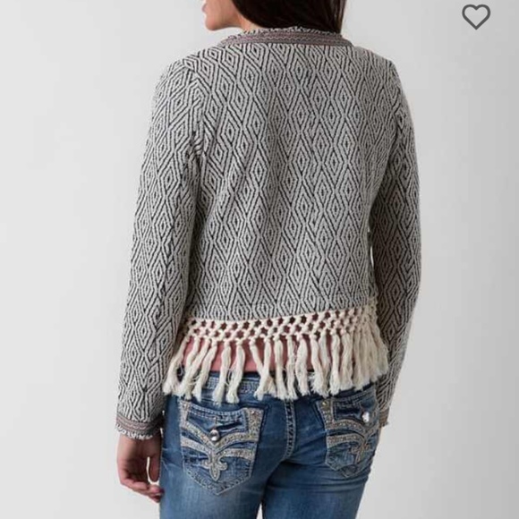 Miss Me Tribal Print Fringe Jacket - Picture 4 of 8